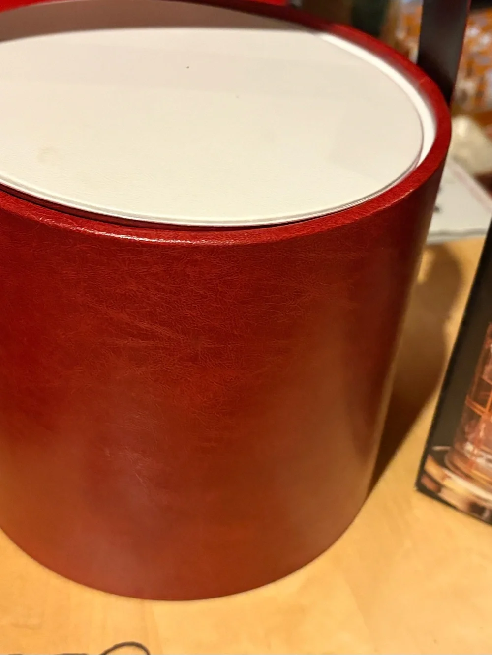 Georges Briard vintage faux leather ice bucket new in box